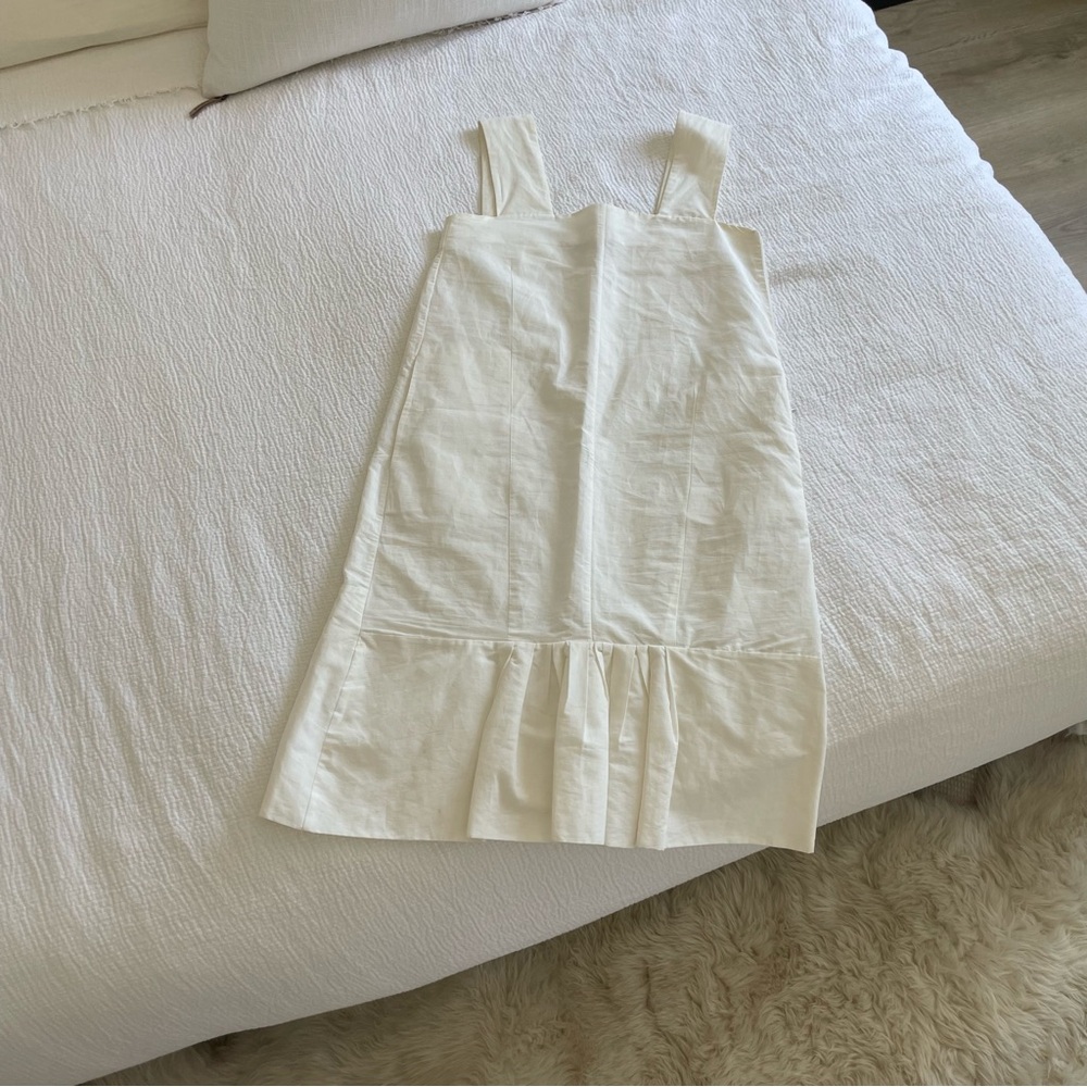 Marni White Sleeveless Sundress with Square Neck